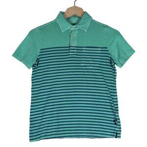 Vineyard Vines Polo Shirt Size S Green Faded Stripe Vintage Wash Coastal Prep